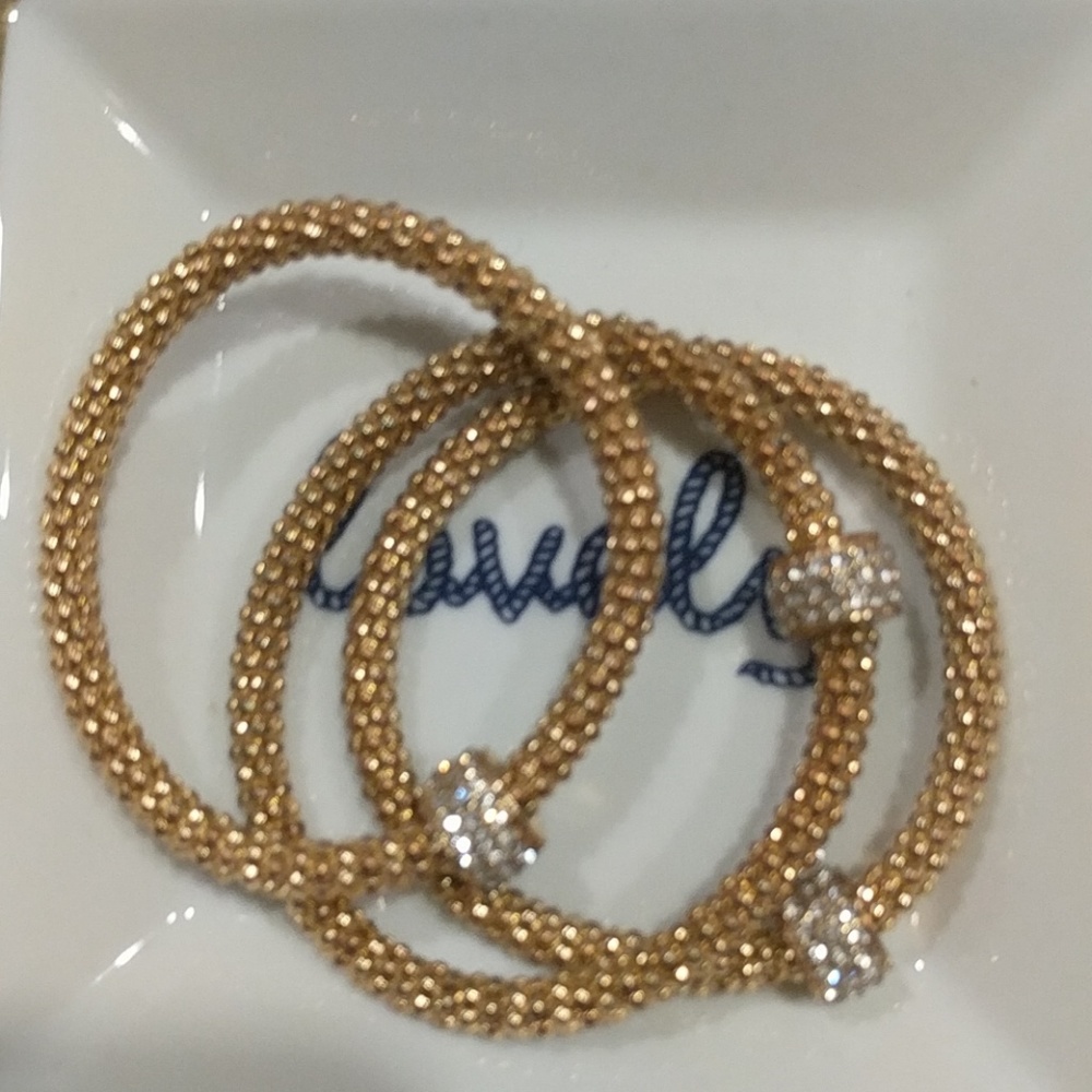 3 PC gold bracelet with bling!